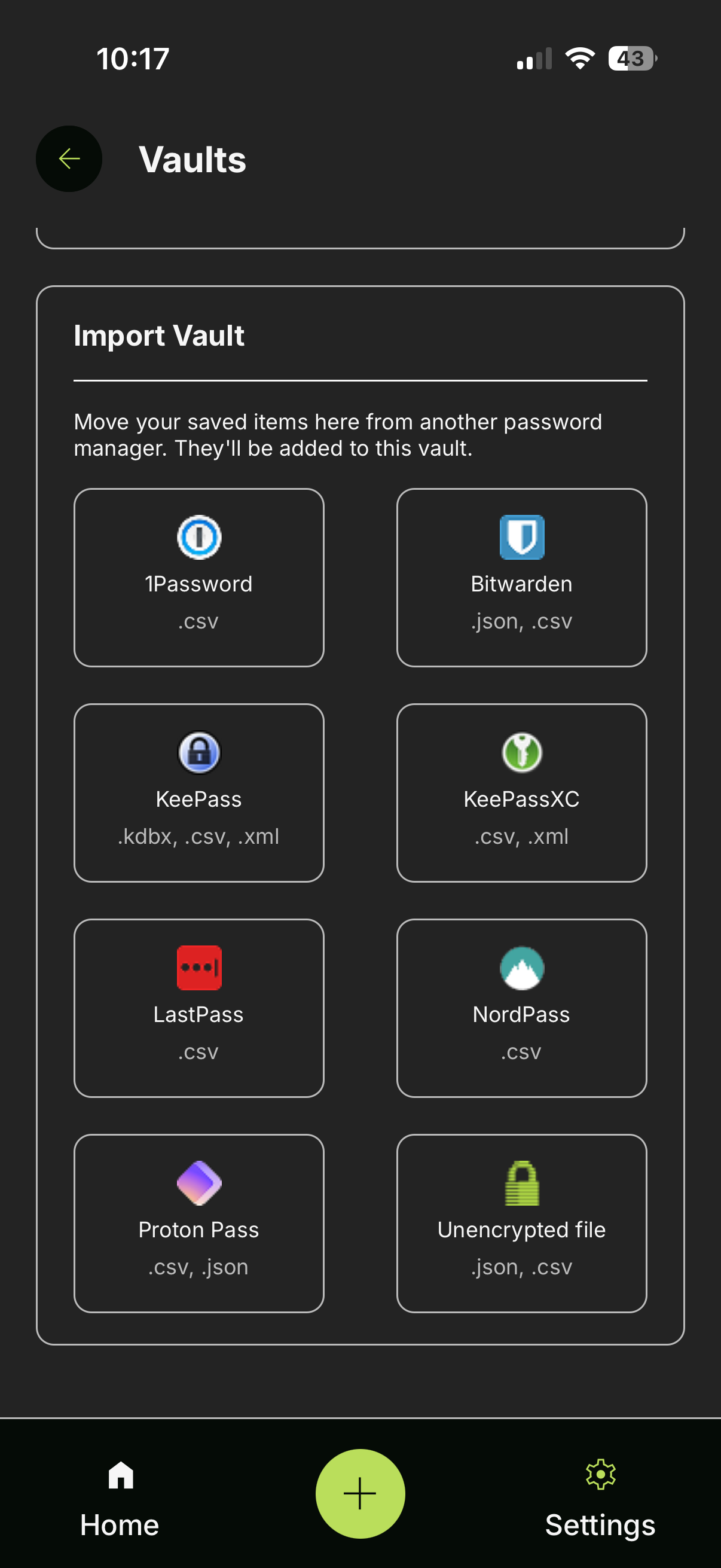 Choose password manager